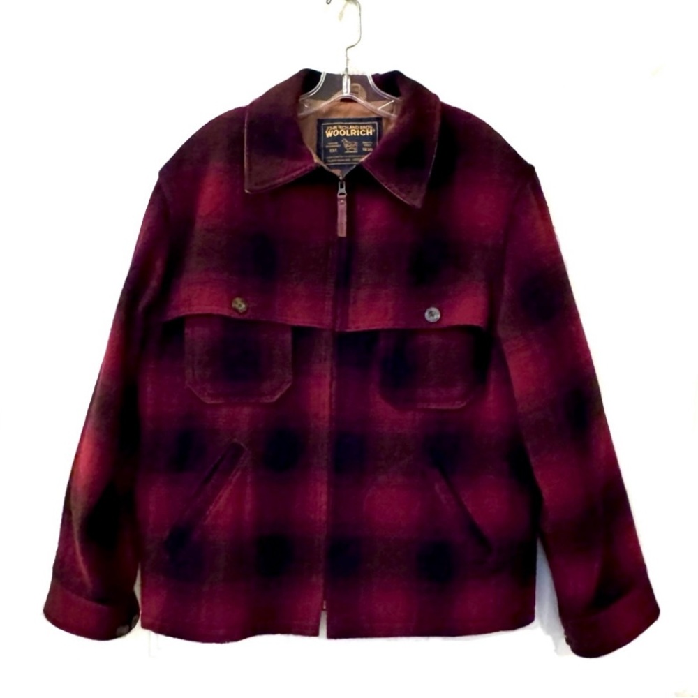 SALE * Vntg Woolrich Red Black Plaid Blanket Short Jacket, made in the USA *MINT